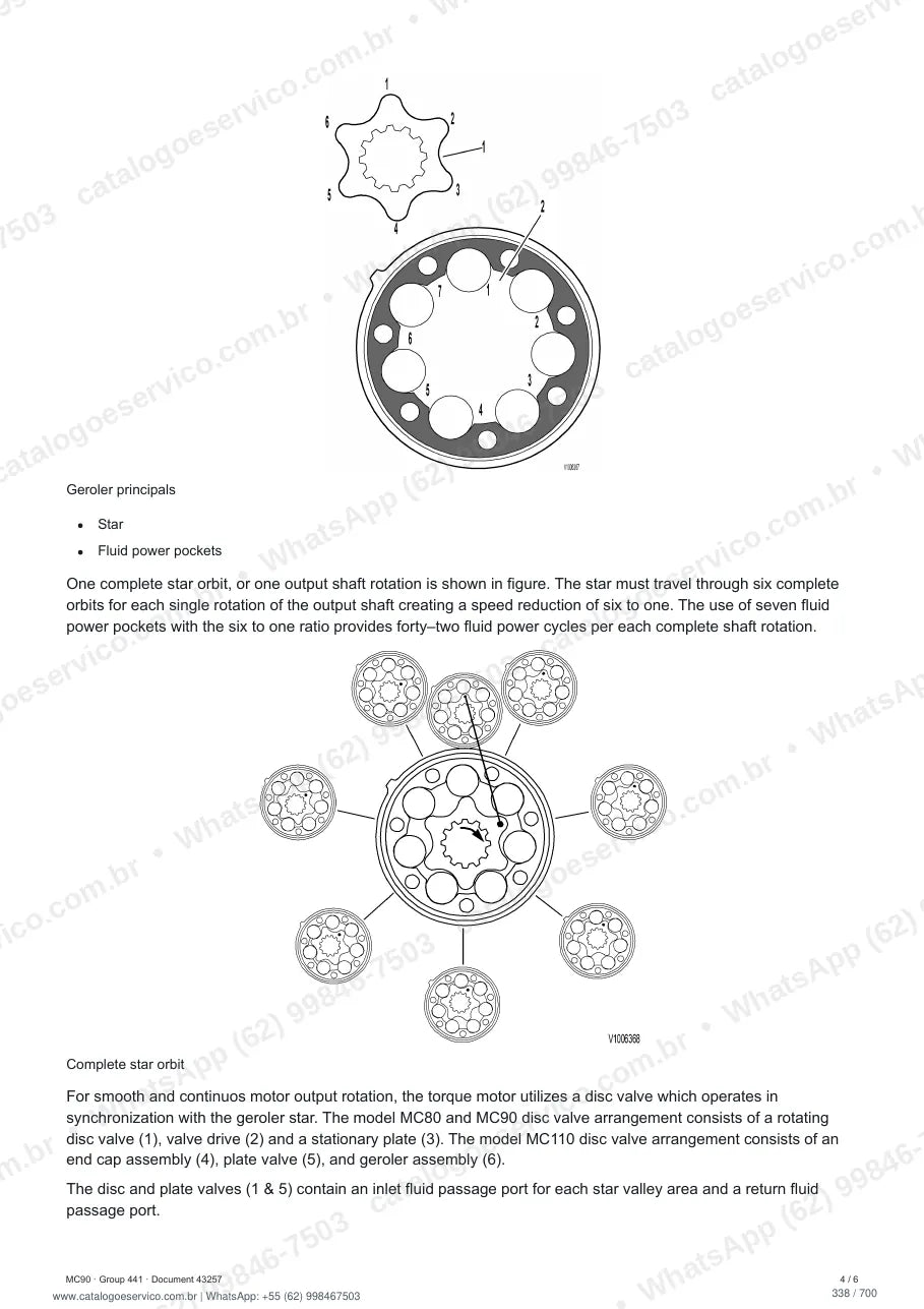 Manual de serviço Volvo MC90: página de procedimento com texto e figura (2)
