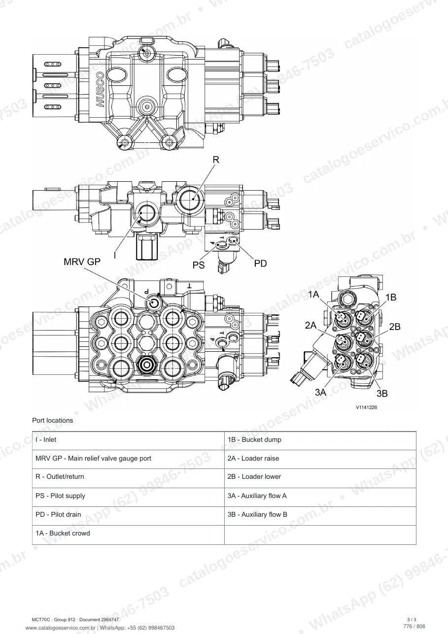 Manual de serviço Volvo MCT70C: página de procedimento com texto e figura
