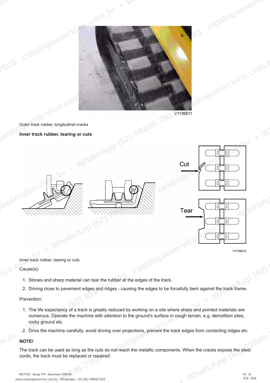 Manual de serviço Volvo MCT70C: página de procedimento com texto e figura (2)