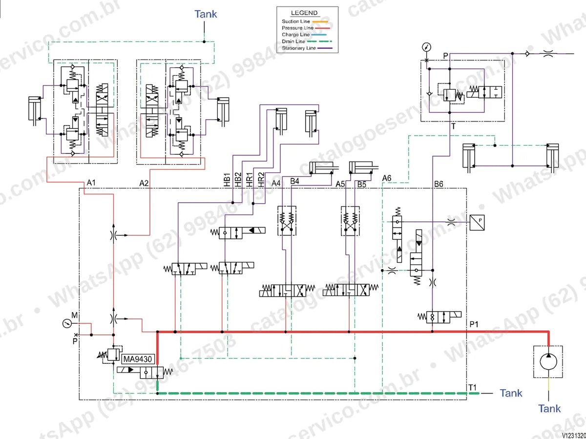Manual de serviço Volvo P5320D ABG: ilustração técnica 1