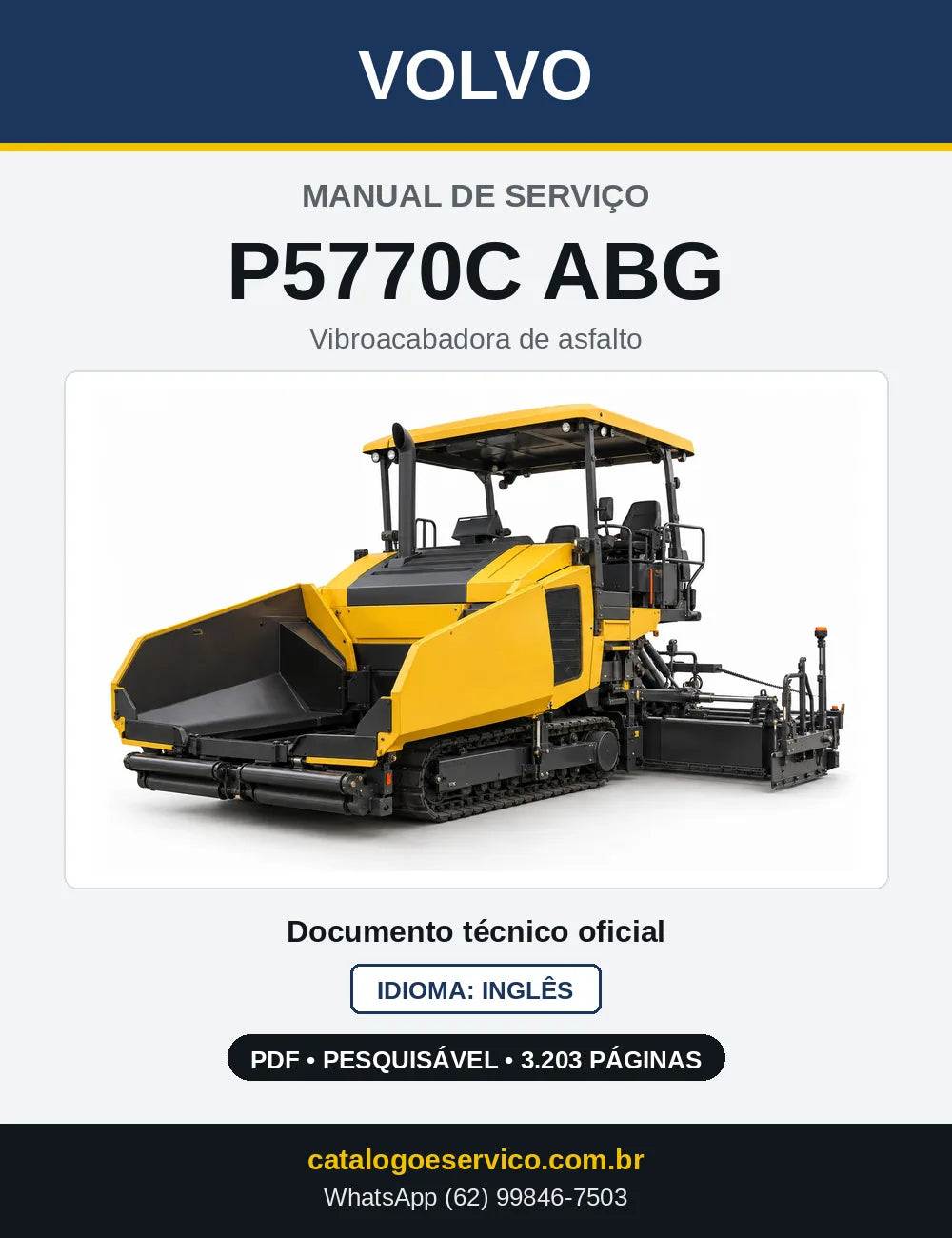 Capa do Manual de Serviço Volvo P5770C ABG em PDF