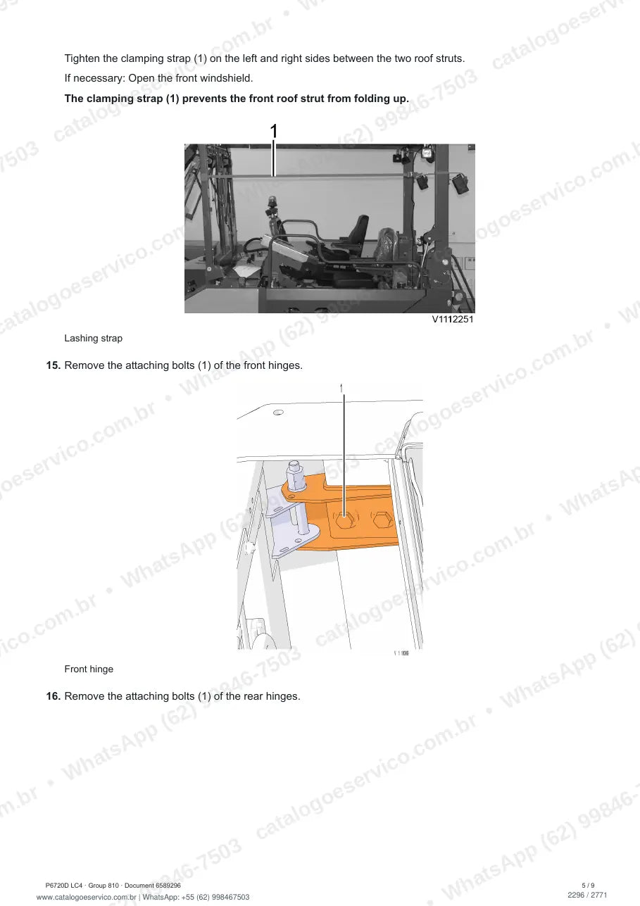 Manual de serviço Volvo P6720D (L, LC4): página de procedimento com texto e figura