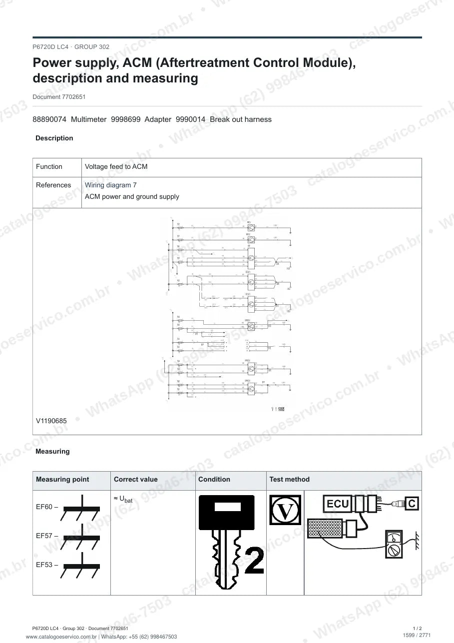 Manual de serviço Volvo P6720D (L, LC4): página de procedimento com texto e figura (2)