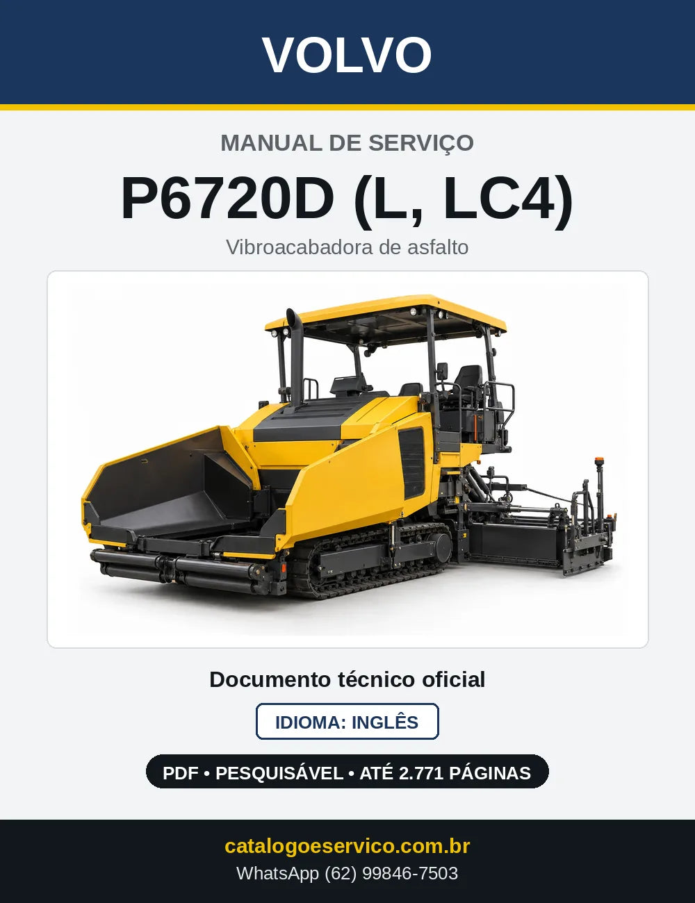 Capa do Manual de Serviço Volvo P6720D (L, LC4) em PDF