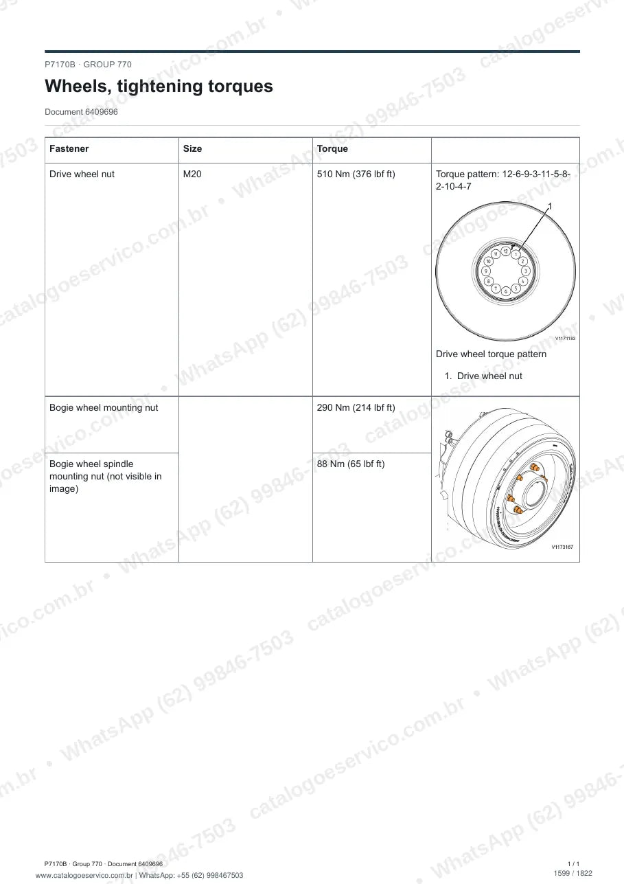 Manual de serviço Volvo P7170B: página de procedimento com texto e figura