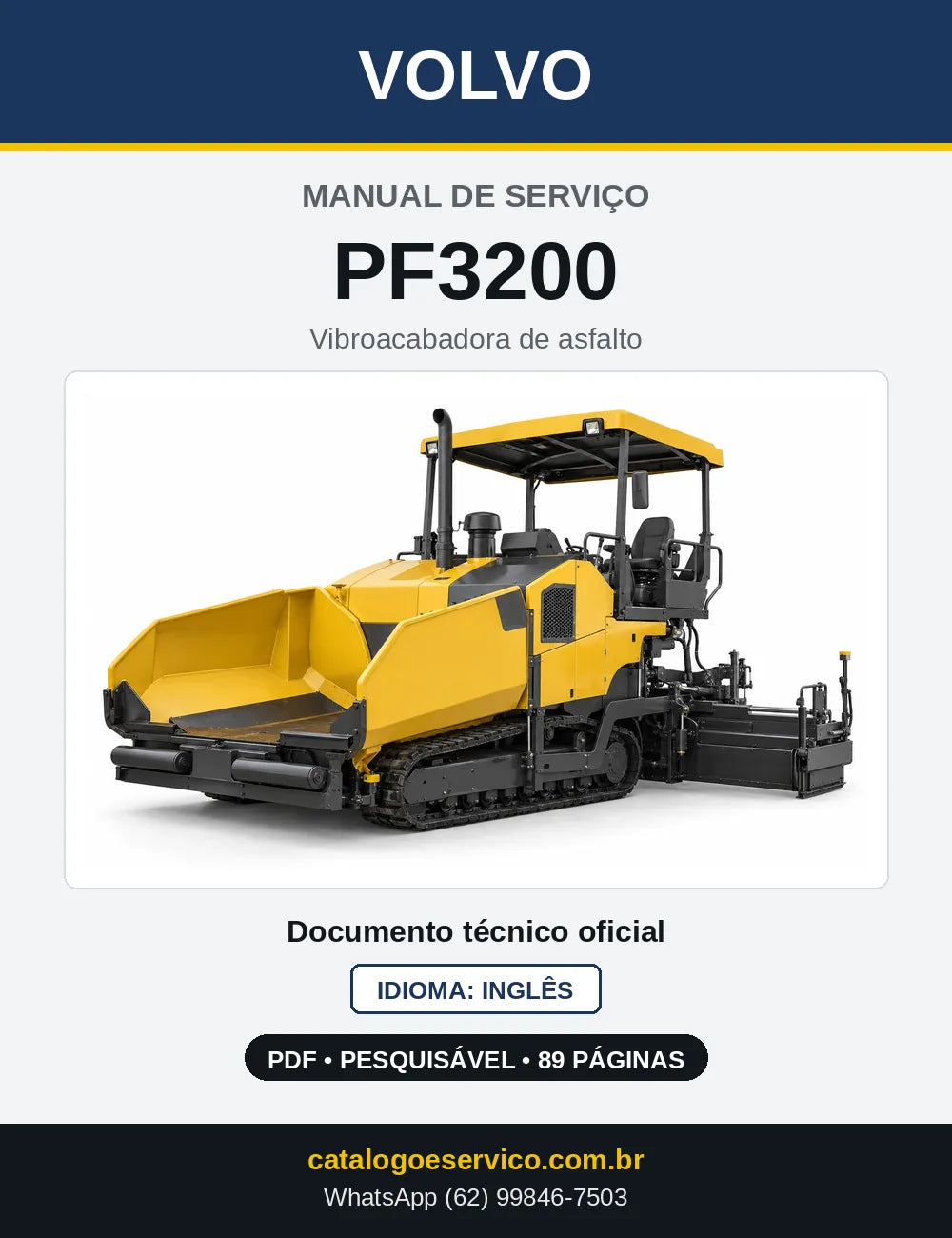 Capa do Manual de Serviço Volvo PF3200 em PDF