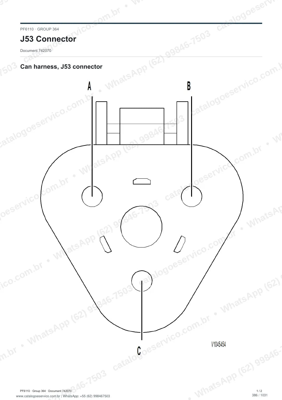 Manual de serviço Volvo PF6110: página de procedimento com texto e figura (2)
