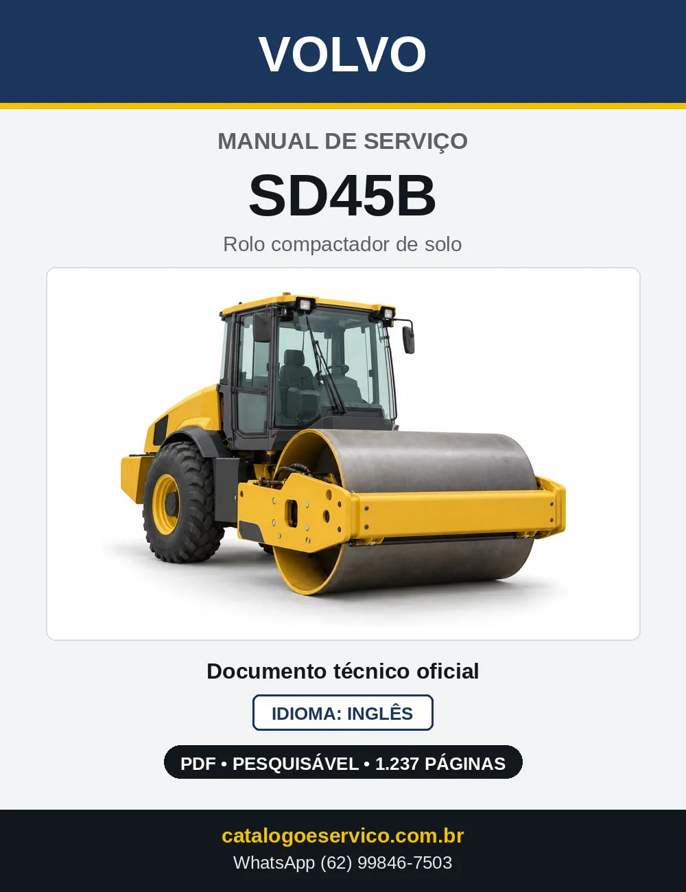 Capa do Manual de Serviço Volvo SD45B em PDF