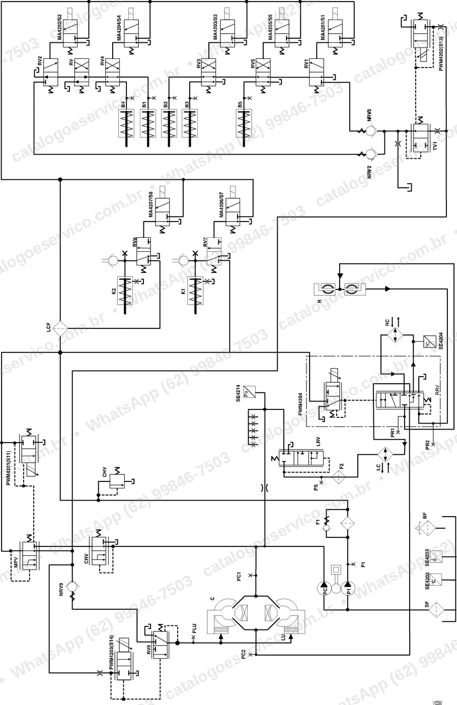 Manual de serviço Volvo T450D: ilustração técnica 3