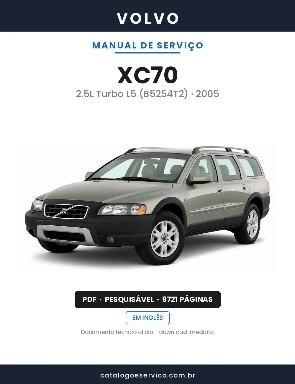 Manual de Serviço Volvo XC70 — capa