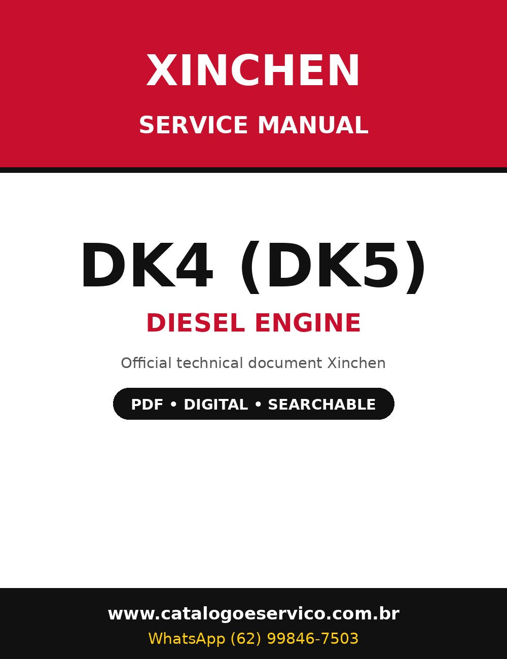 Manual de Serviço Xinchen DK4 (DK5) - Motor Diesel (Inglês)