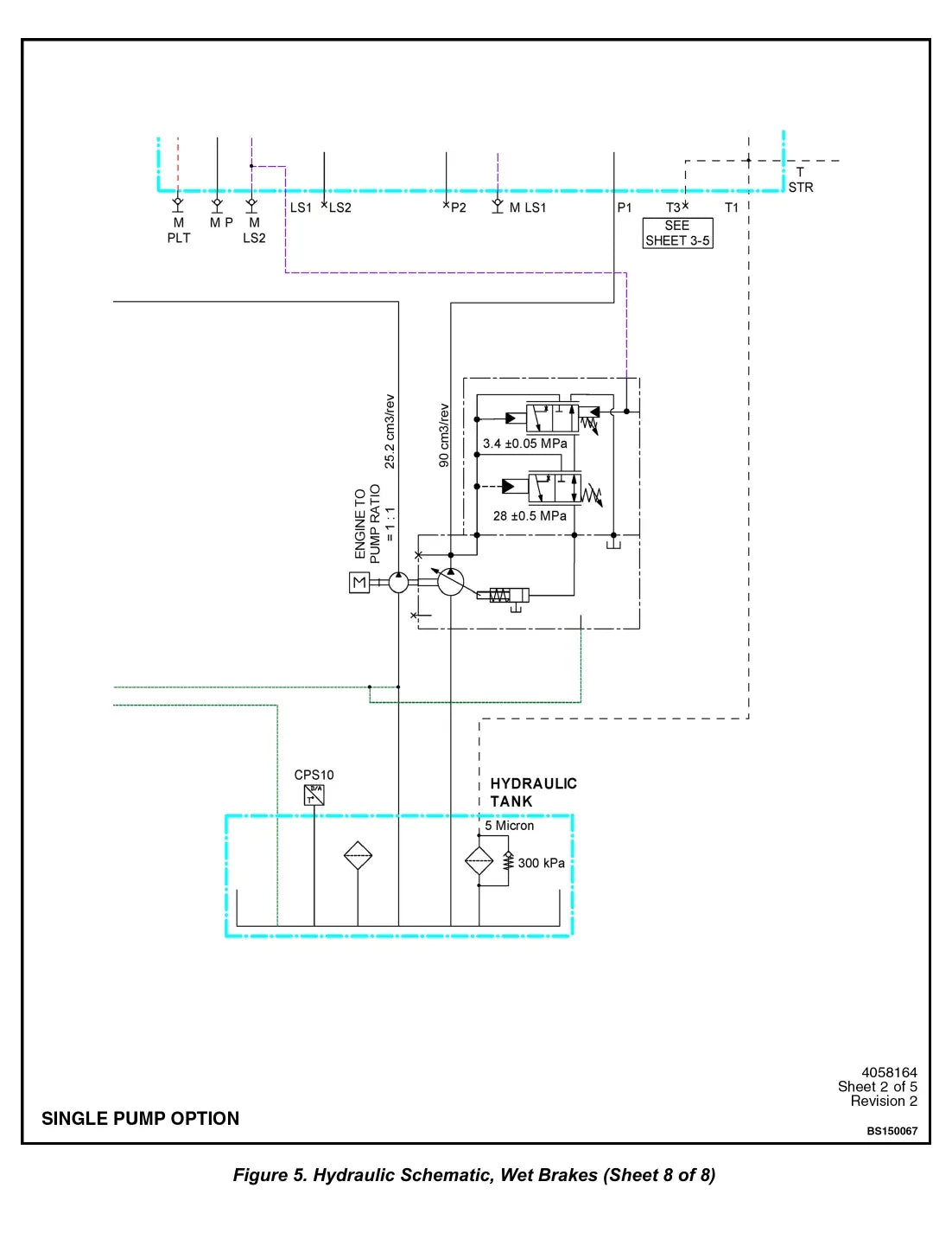 Página interna do Manual de Serviço Yale GDP130EC, GDP140EC, GDP160EC — diagrama técnico 3
