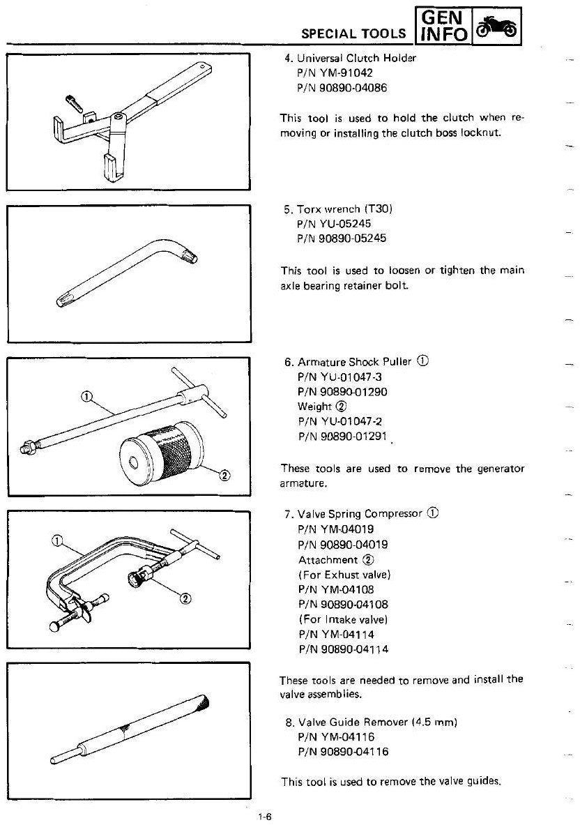 Manual De Serviço Yamaha Fzr 1000 - 1989 - diagrama 2