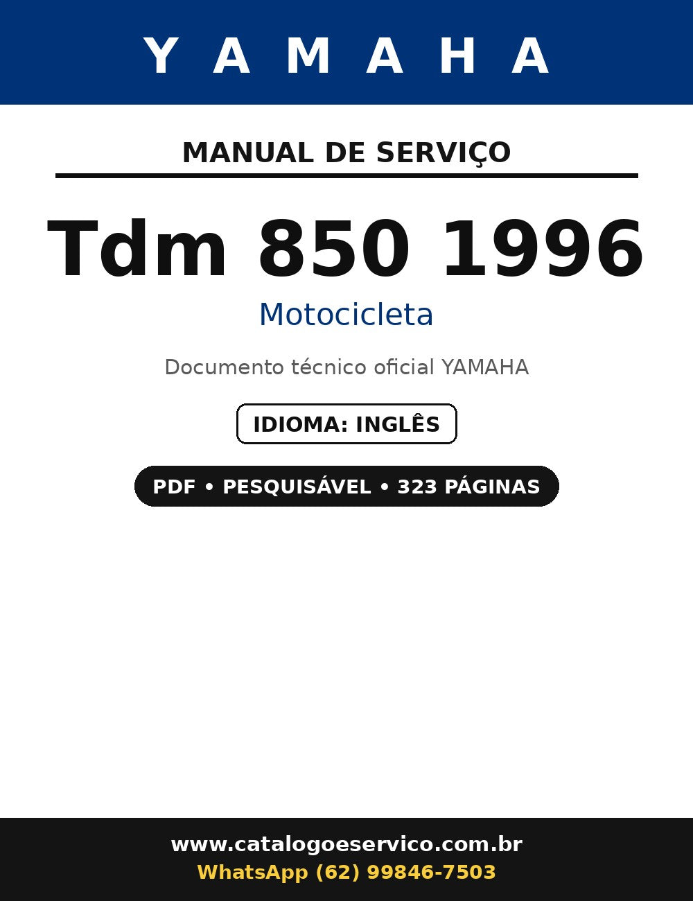 Manual De Serviço Yamaha Tdm 850 1996
