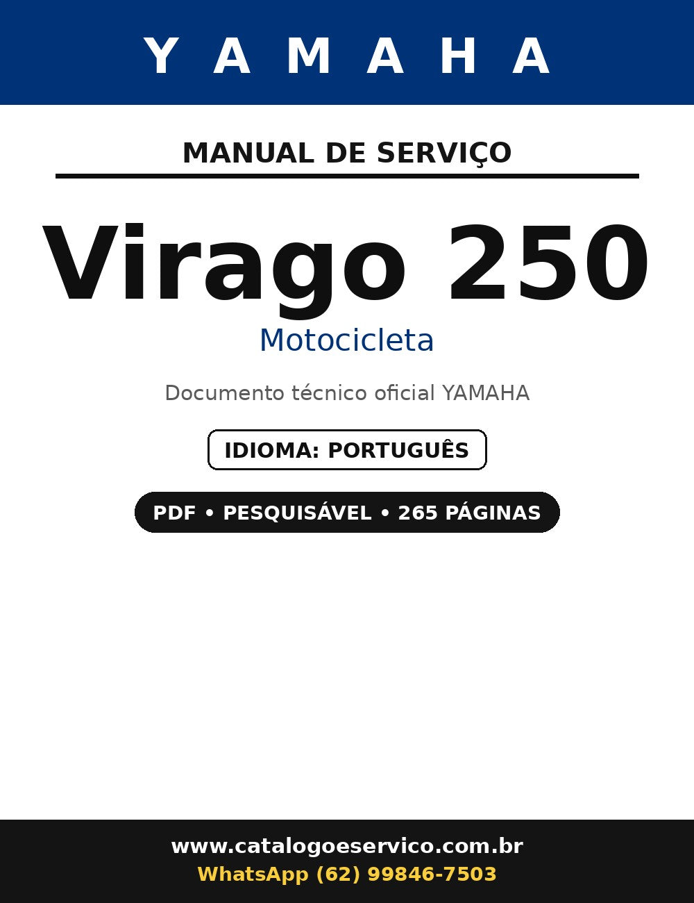 Manual De Serviço Yamaha Virago 250