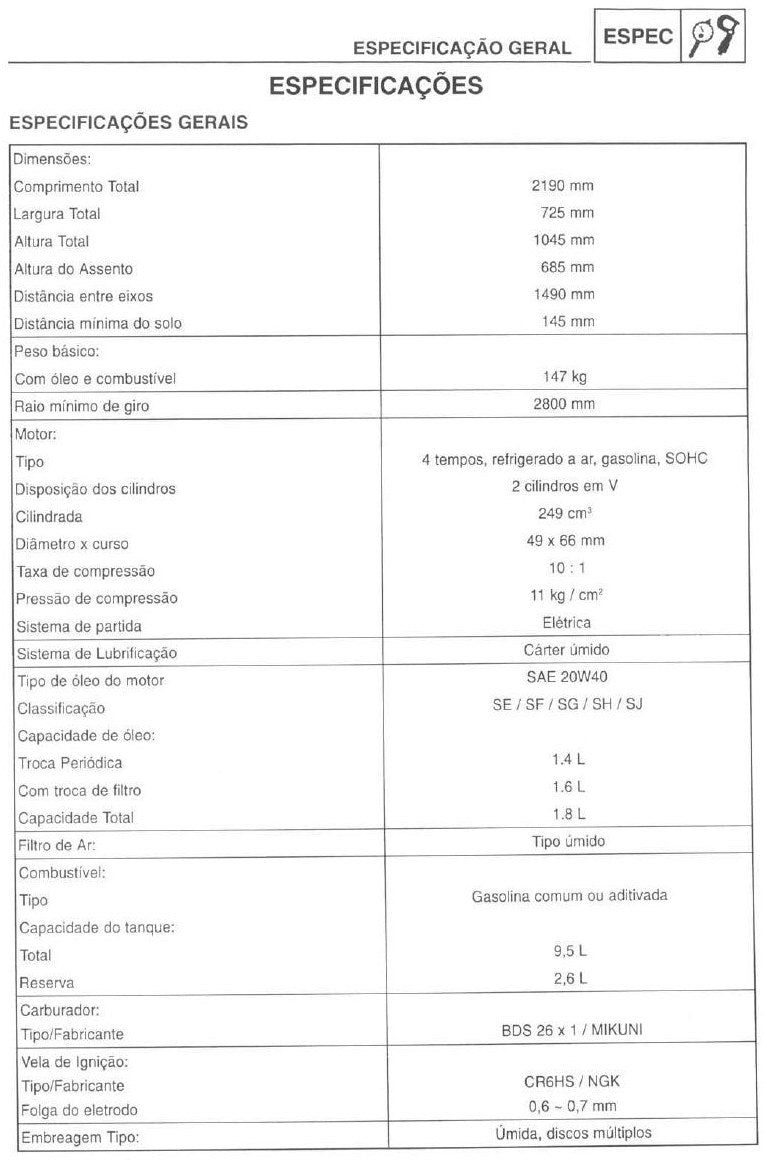 Manual De Serviço Yamaha Virago 250 - diagrama 2
