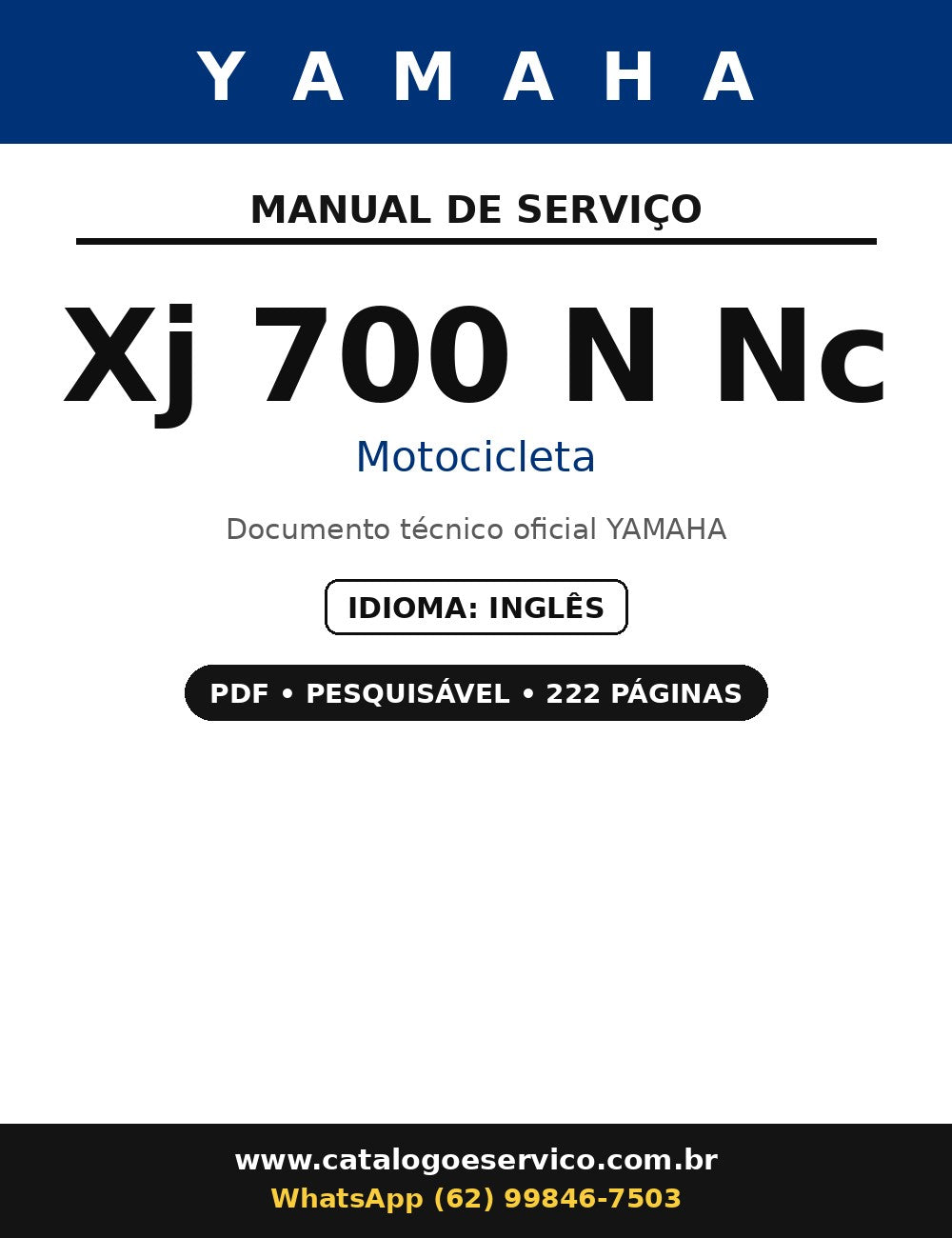 Manual De Serviço Yamaha Xj 700 N Nc
