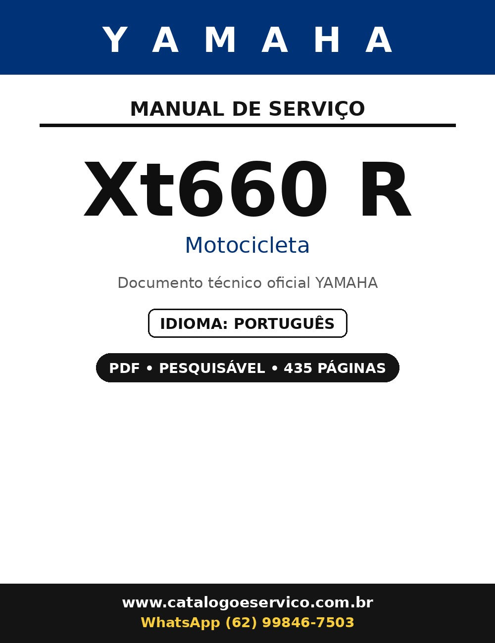 Manual De Serviço Yamaha Xt660 R