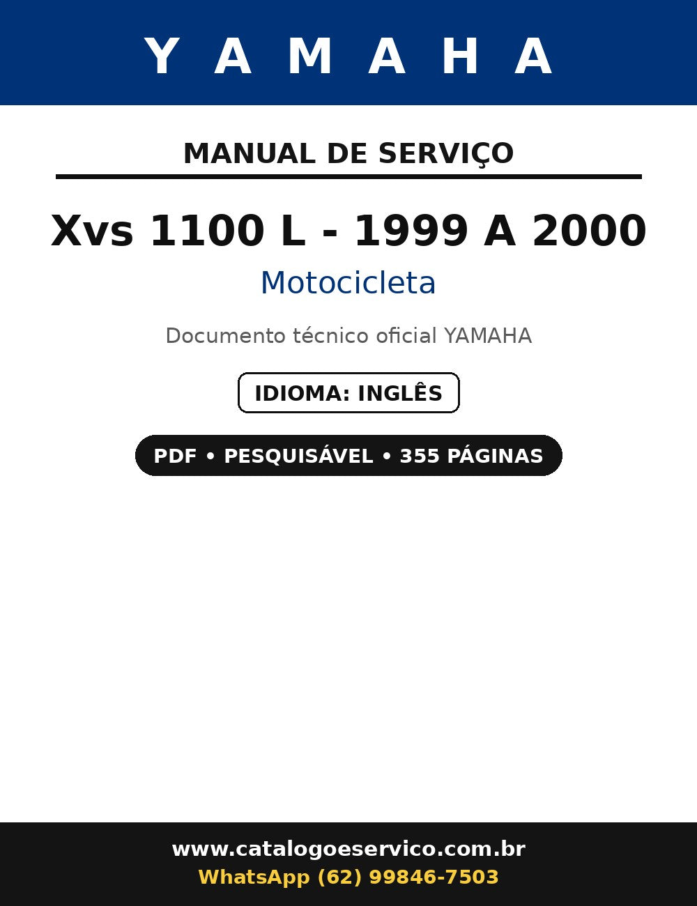 Manual De Serviço Yamaha Xvs 1100 L - 1999 A 2000