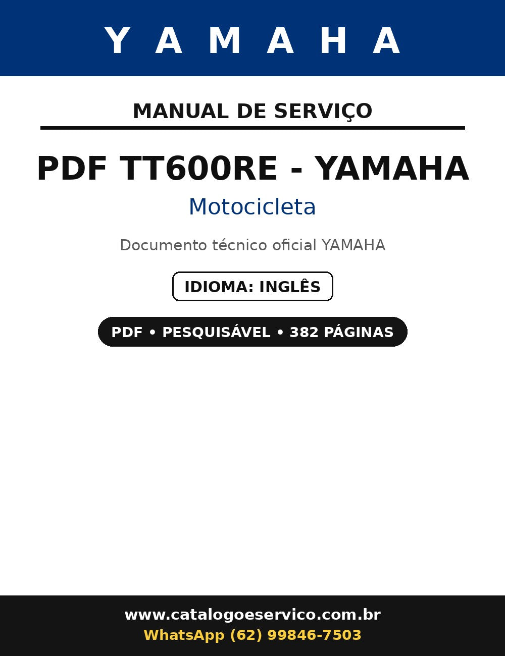 Manual De Serviços De Oficina Tt600re Yamaha