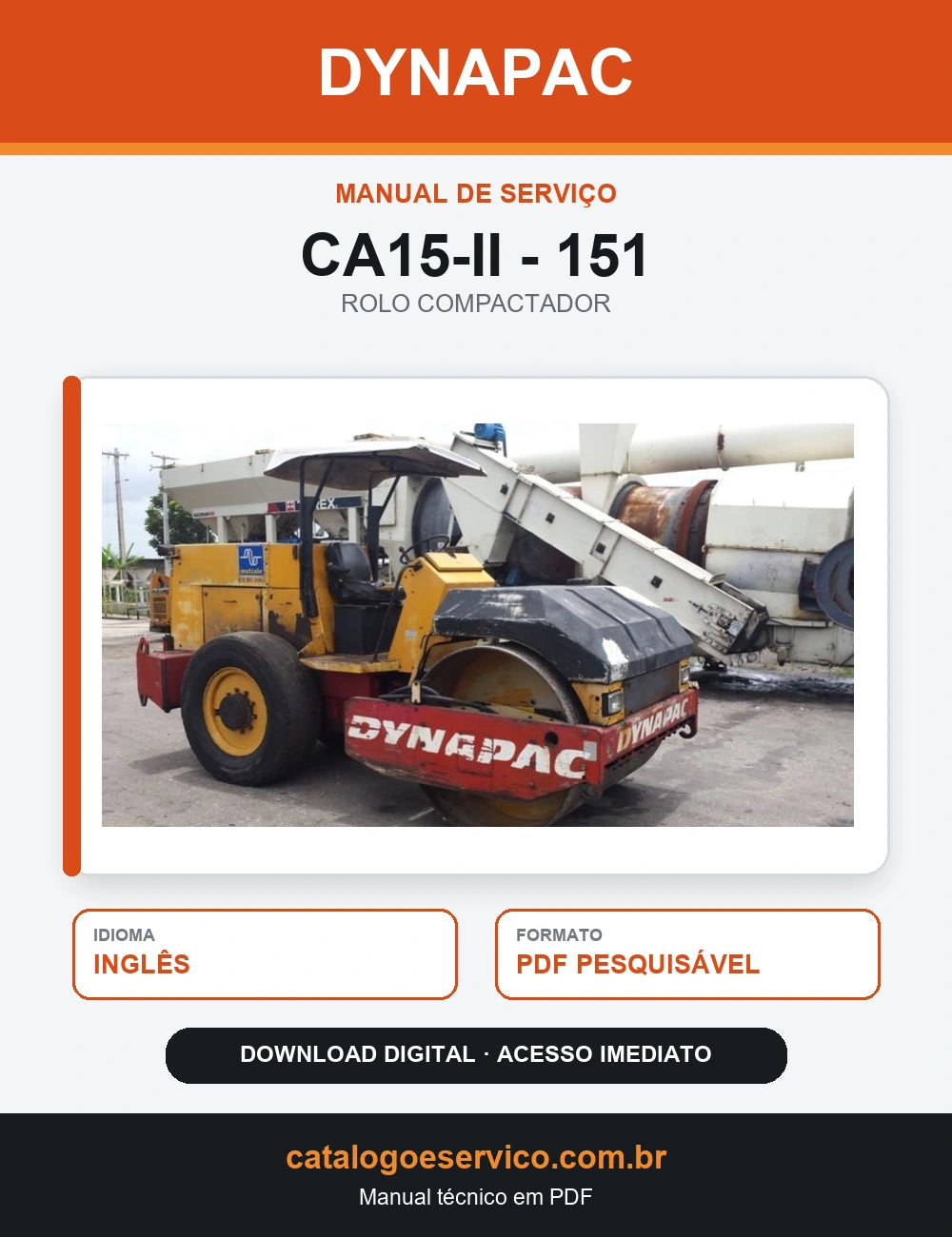 MANUAL DE SERVIÇOS DYNAPAC - CA15-II - 151 - ROLO VIBRATÓRIO
