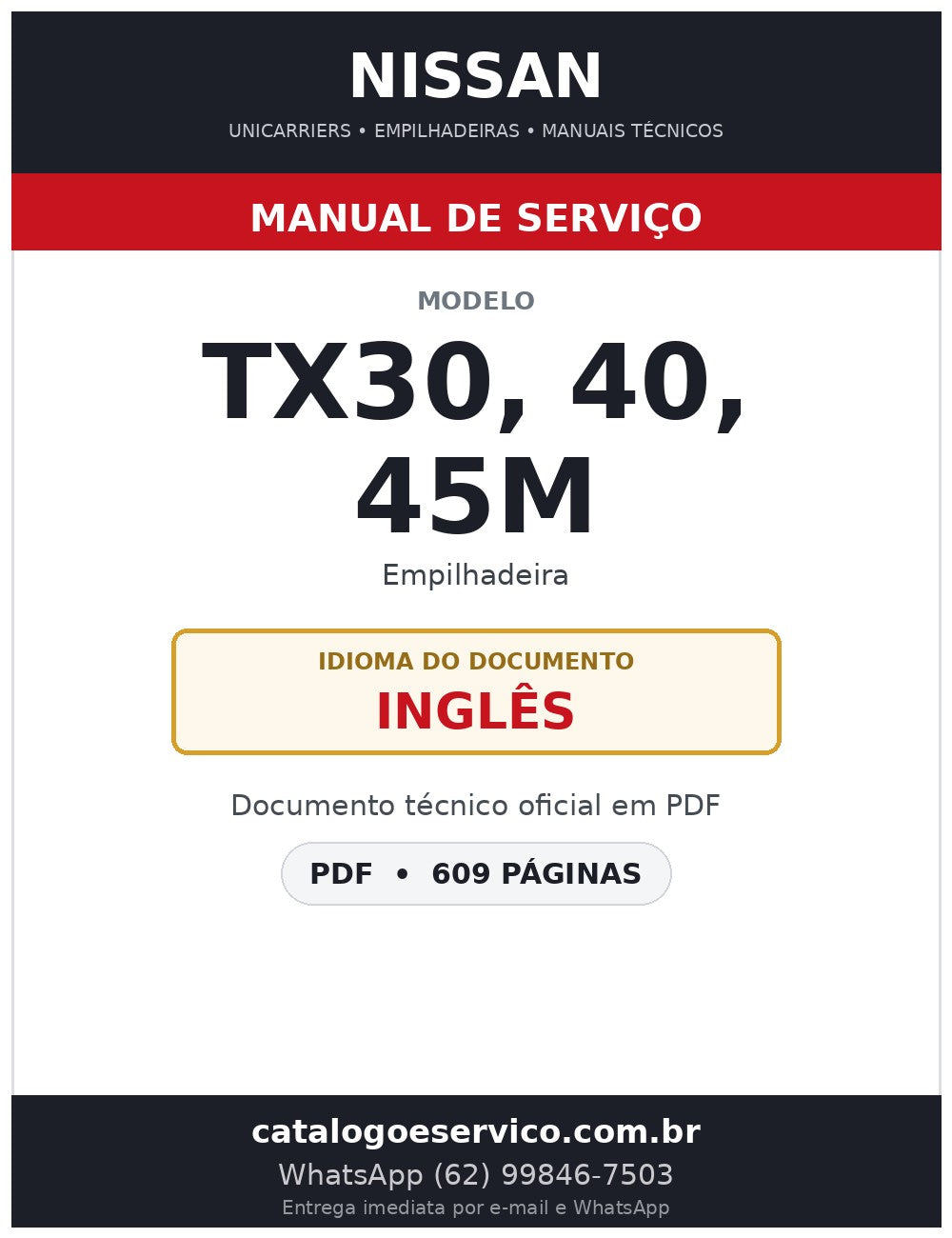 TX30, 40, 45M - Manual de Serviço Nissan