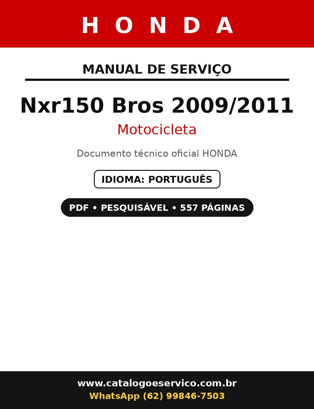 Manual De Serviços Nxr150 Bros 2009/2011
