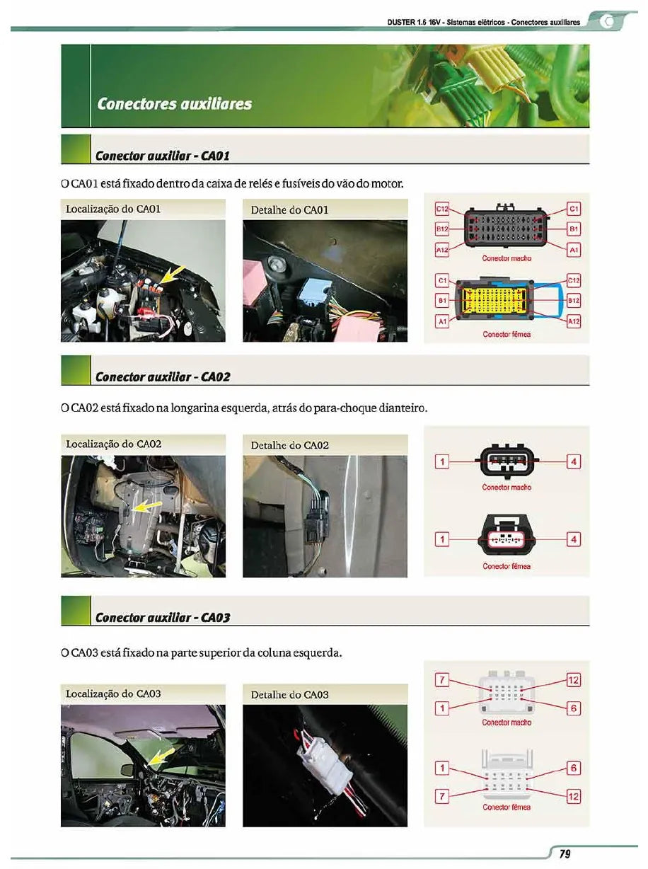 Detalhe de conjunto do Manual de Serviço Renault Duster 1.6 16V com as referências de fábrica