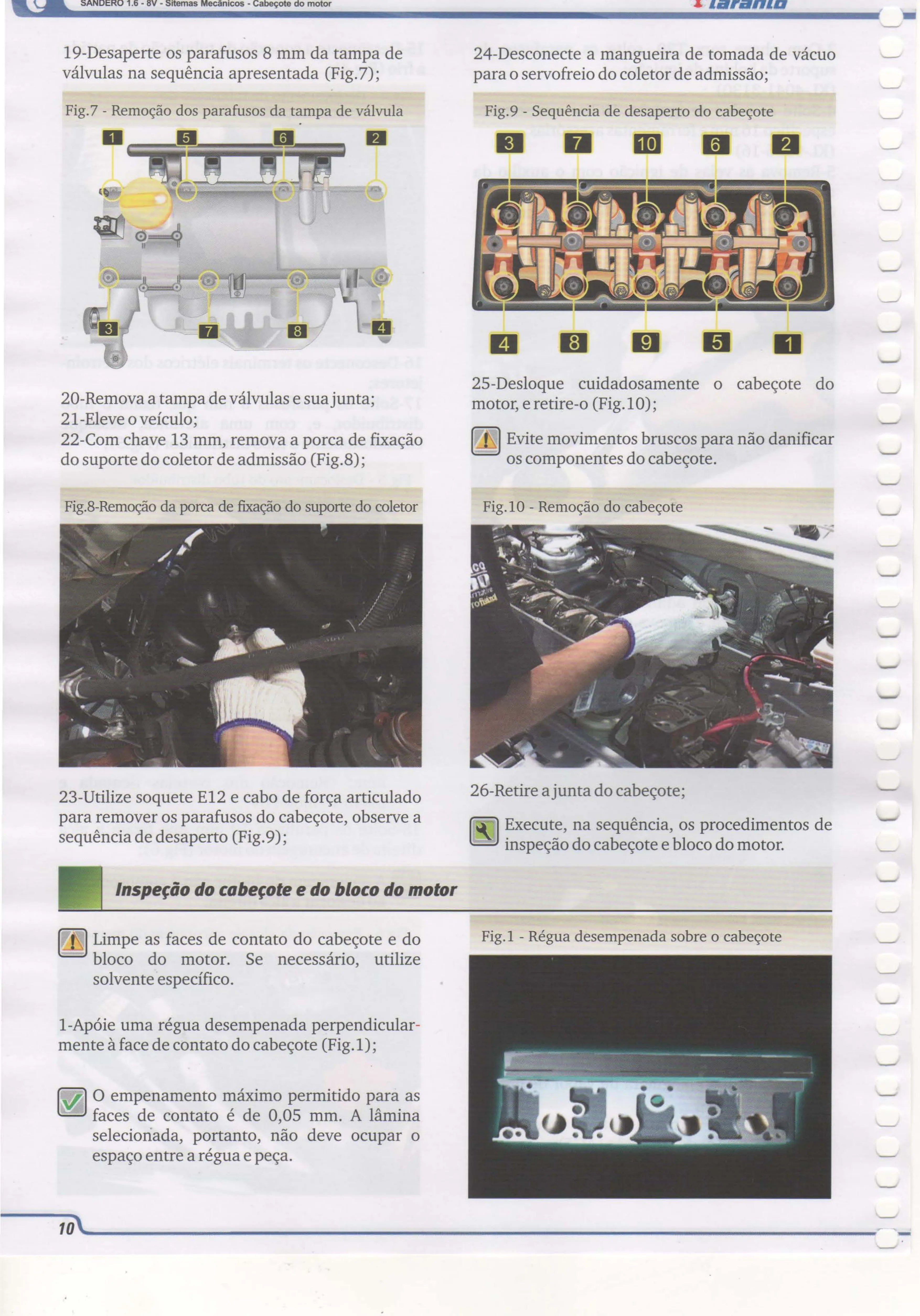 Vista explodida de conjunto do Manual de Serviço Renault Sandero 1.6