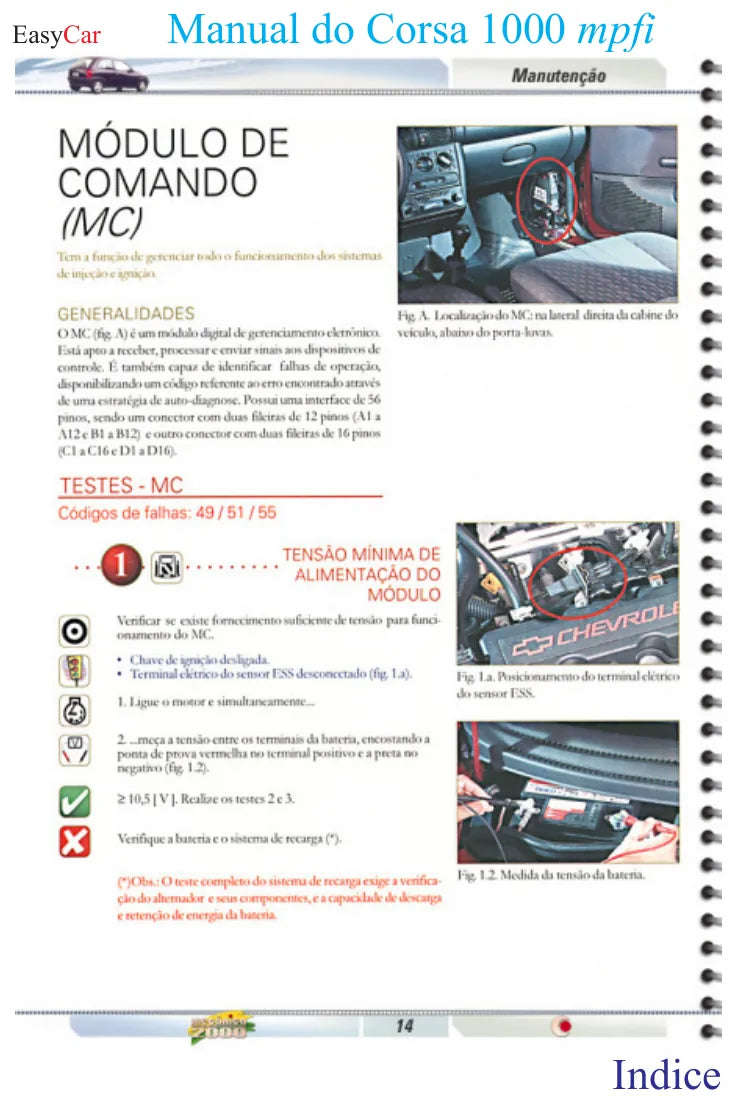 Página interna 1 — Manual Técnico Chevrolet Corsa 1000 MPFI