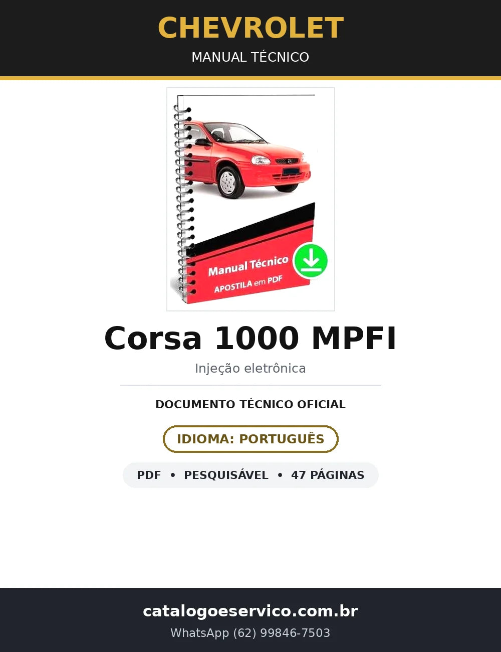 Manual Técnico Injeção Multec MPFI — Chevrolet Corsa 1000 (47 págs.) — capa