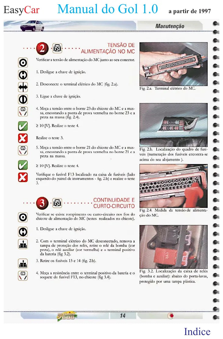 Página interna 1 — Manual Técnico Volkswagen Gol 1000 Mi — injeção MP9