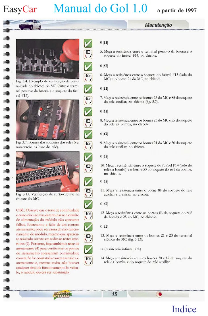 Página interna 3 — Manual Técnico Volkswagen Gol 1000 Mi — injeção MP9