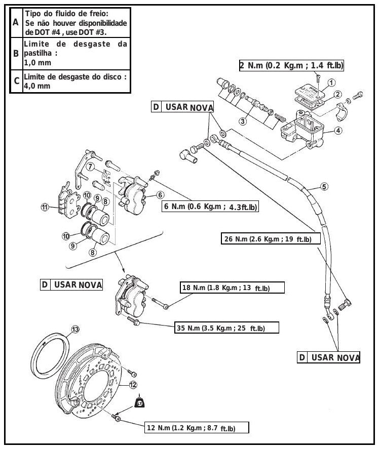 Manual De Serviços Yamaha Xt 600 E - 99 Em Diante - diagrama 2