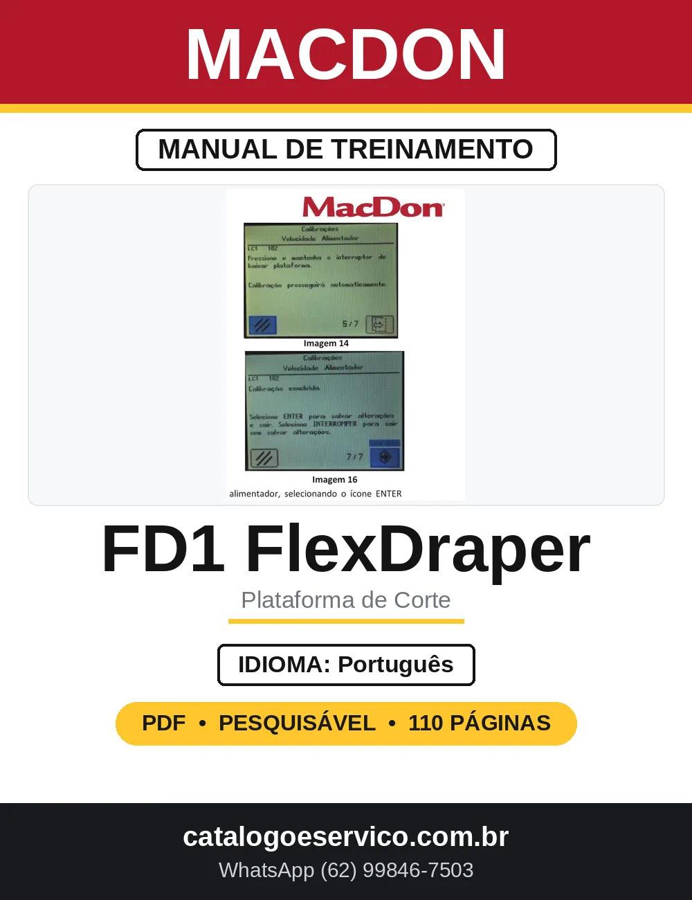 Manual de Treinamento MacDon FD1 FlexDraper D1 — capa