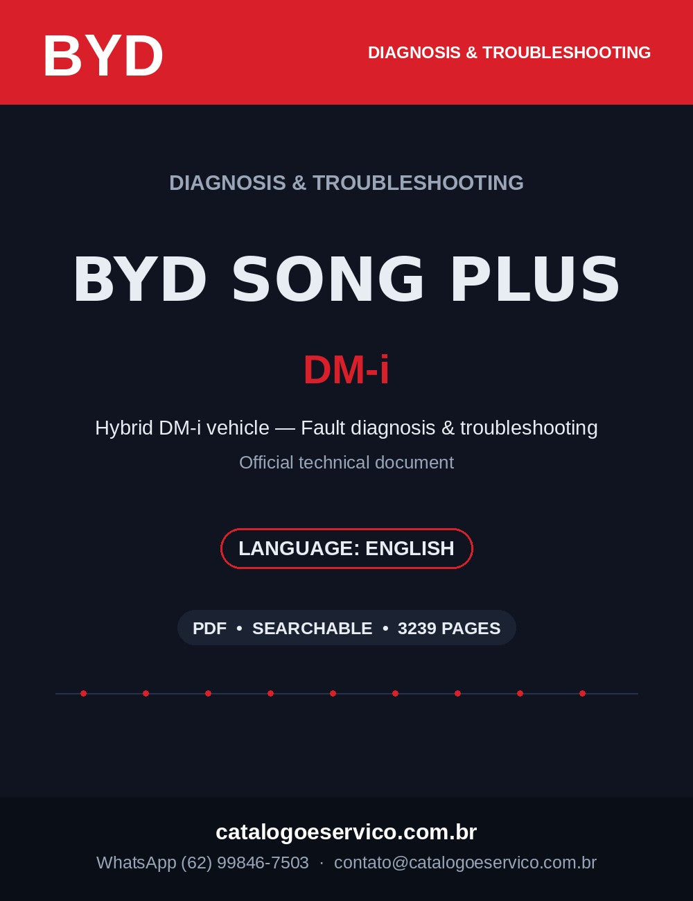 Manual de Diagnóstico e Troubleshooting BYD Song Plus DM-i (Inglês)