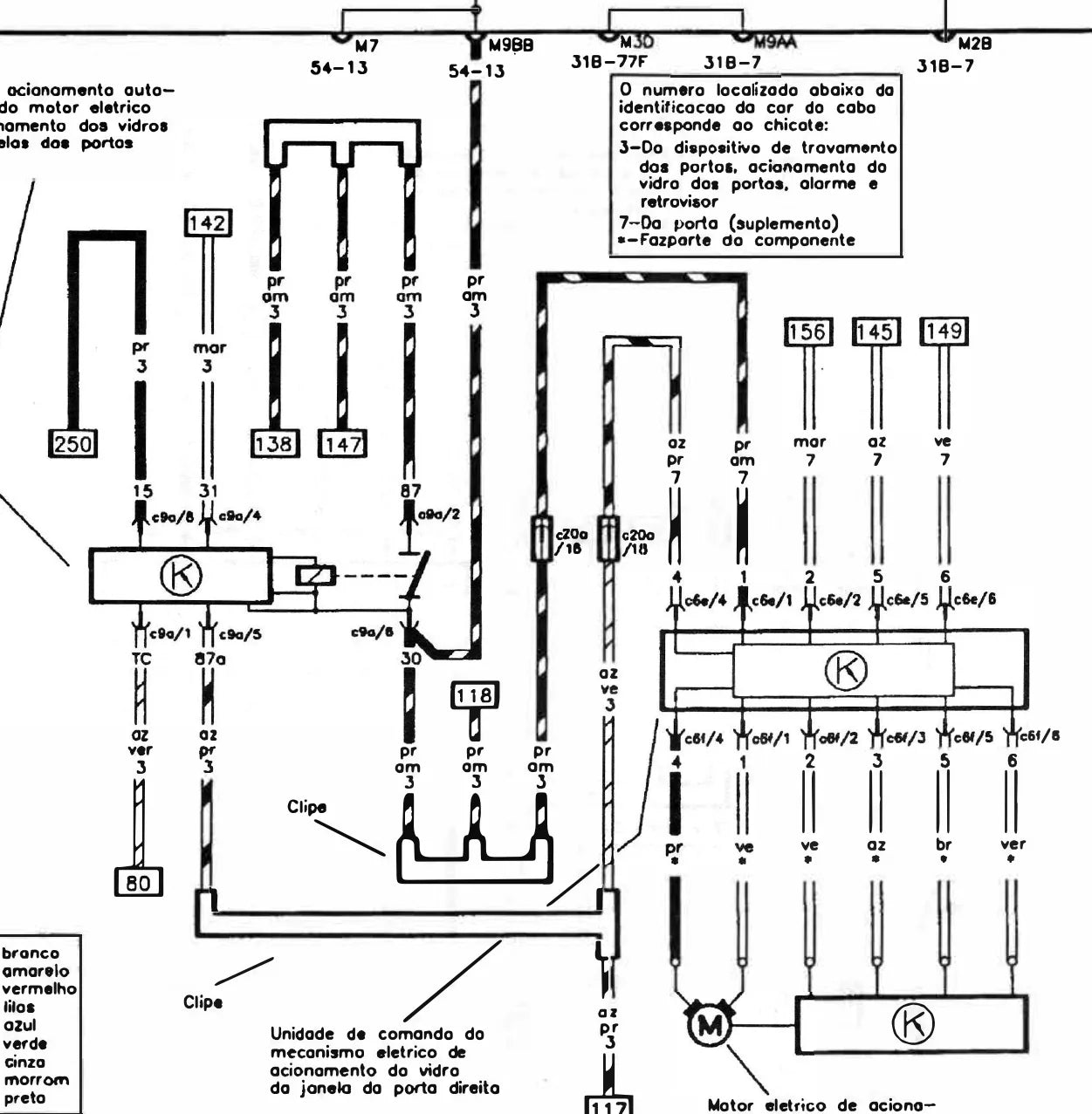 FORD Escort e Verona — detalhe do procedimento — página interna do esquema elétrico