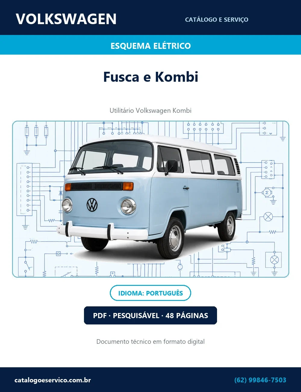 Esquema Elétrico Volkswagen Fusca e Kombi — 48 págs. — capa