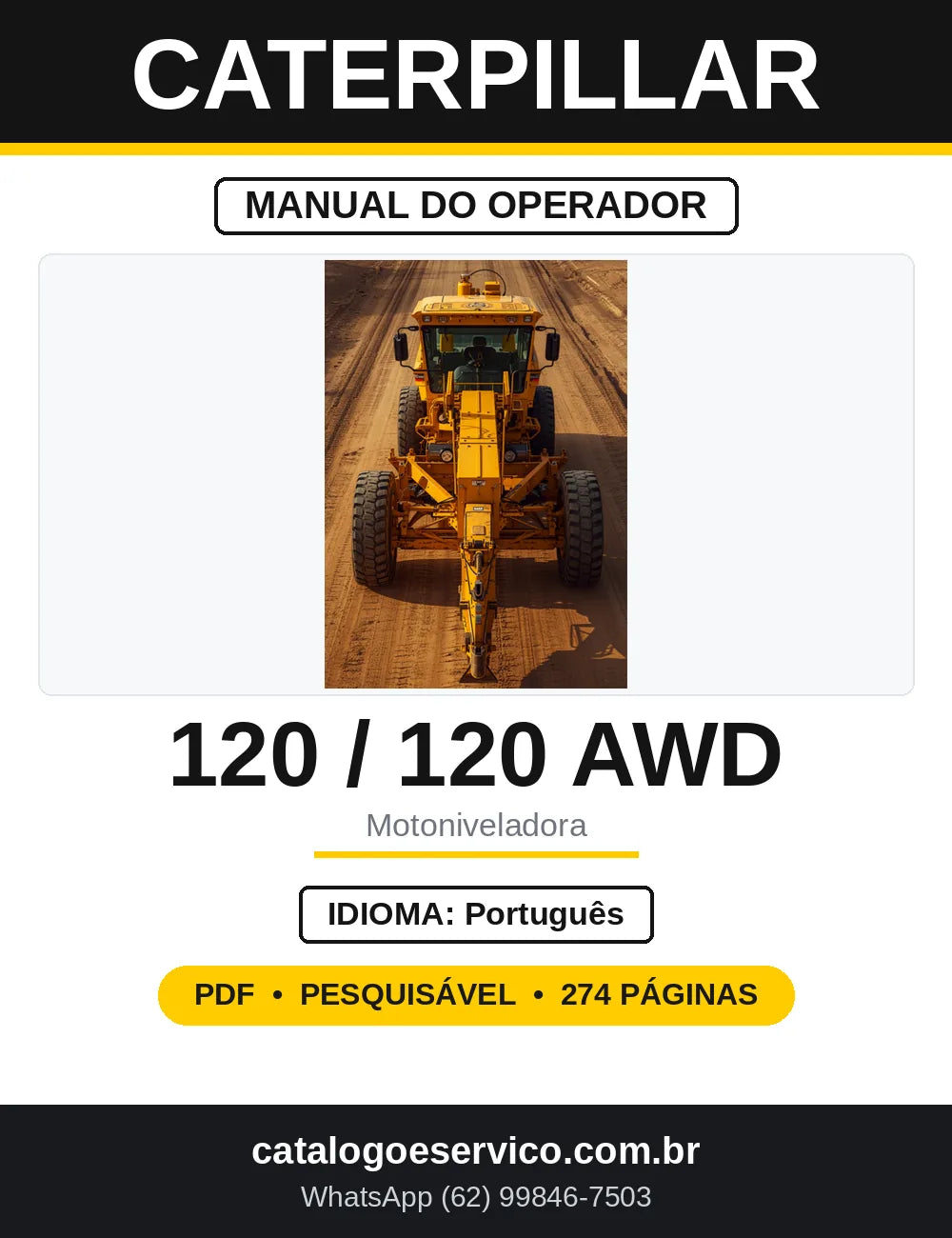Manual do Operador Caterpillar 120 e 120 AWD — capa