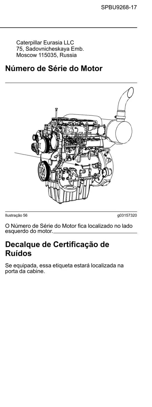 Manual do Operador Caterpillar 312D2 e 313D2 — página interna 2
