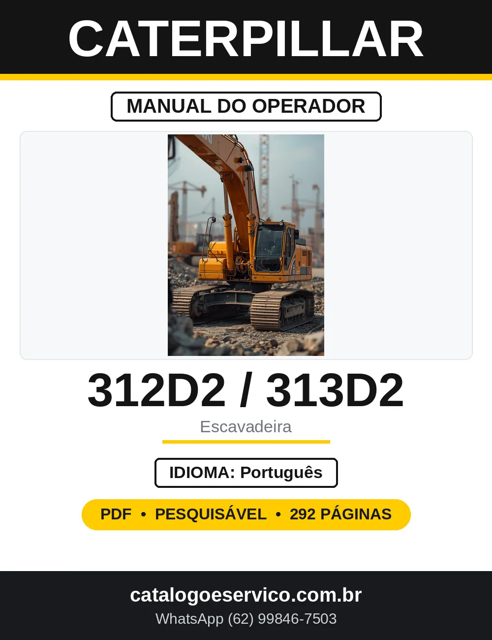 Manual do Operador Caterpillar 312D2 e 313D2 — capa