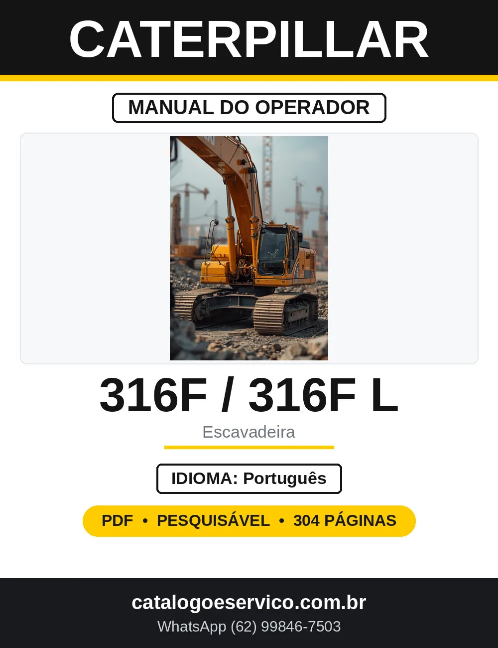 Manual do Operador Caterpillar 316F e 316F L — capa