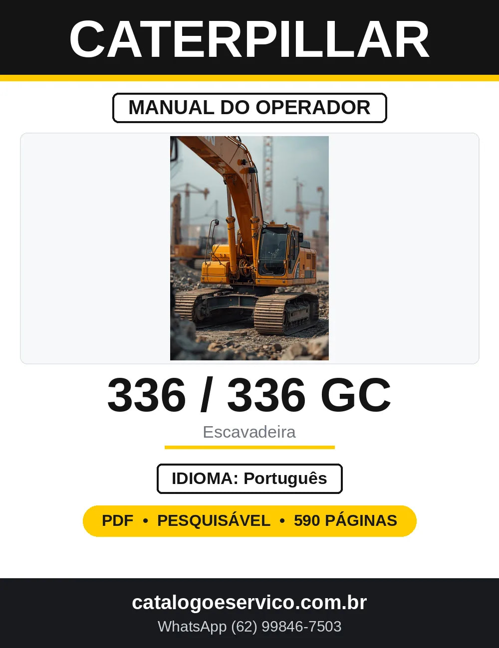 Manual do Operador Caterpillar 336 e 336 GC — capa