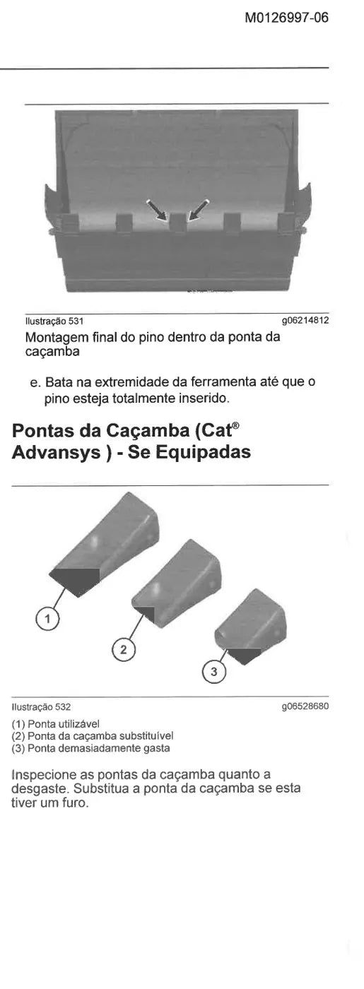 Manual do Operador Caterpillar 340 e 340 LRE — página interna 2