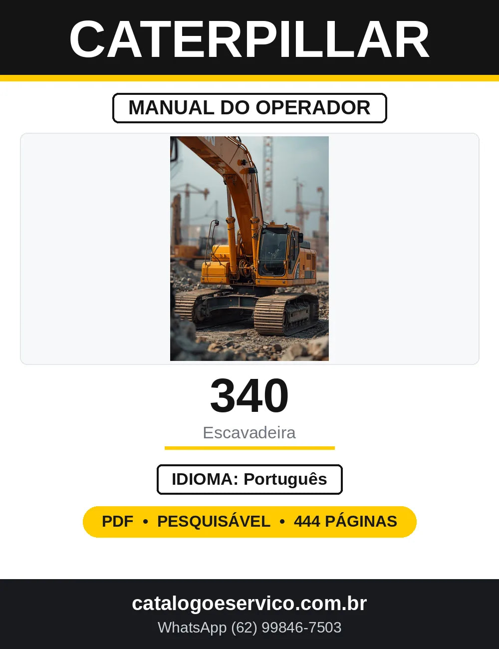 Manual do Operador Caterpillar 340 e 340 LRE — capa