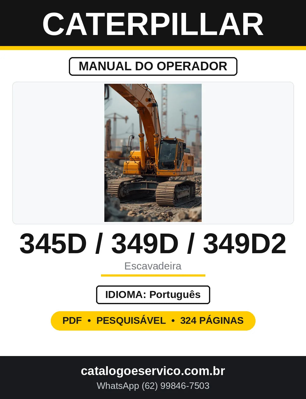 Manual do Operador Caterpillar 345D 349D 349D2 — capa