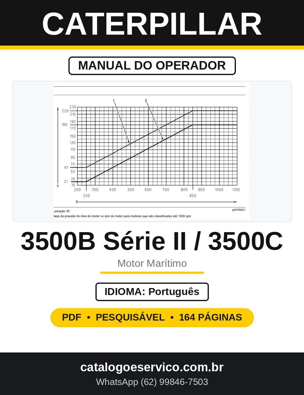 Manual do Operador Caterpillar 3500B II e 3500C Marinho — capa