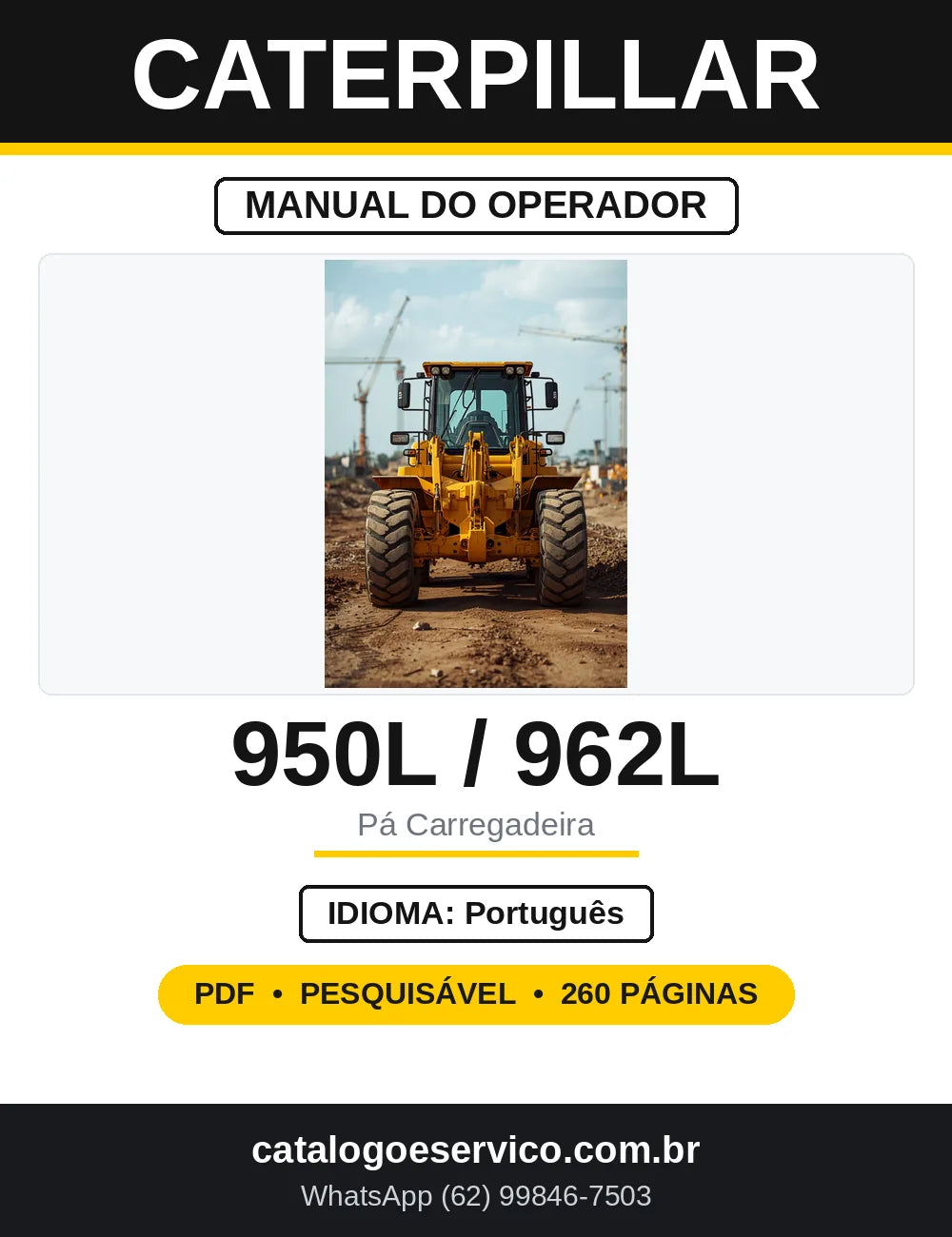 Manual do Operador Caterpillar 950L 962L — capa