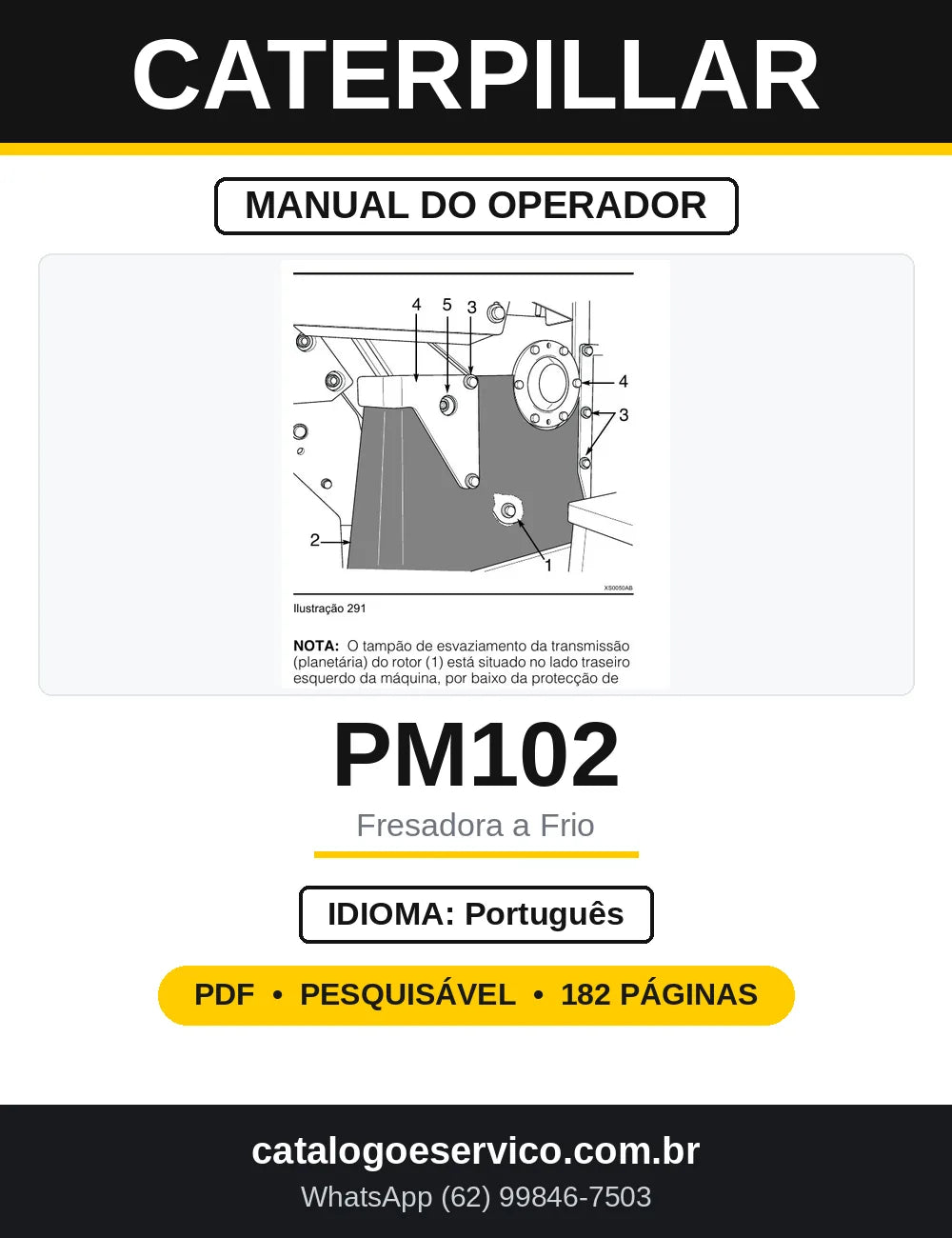 Manual do Operador Caterpillar PM102 Fresadora a Frio — capa