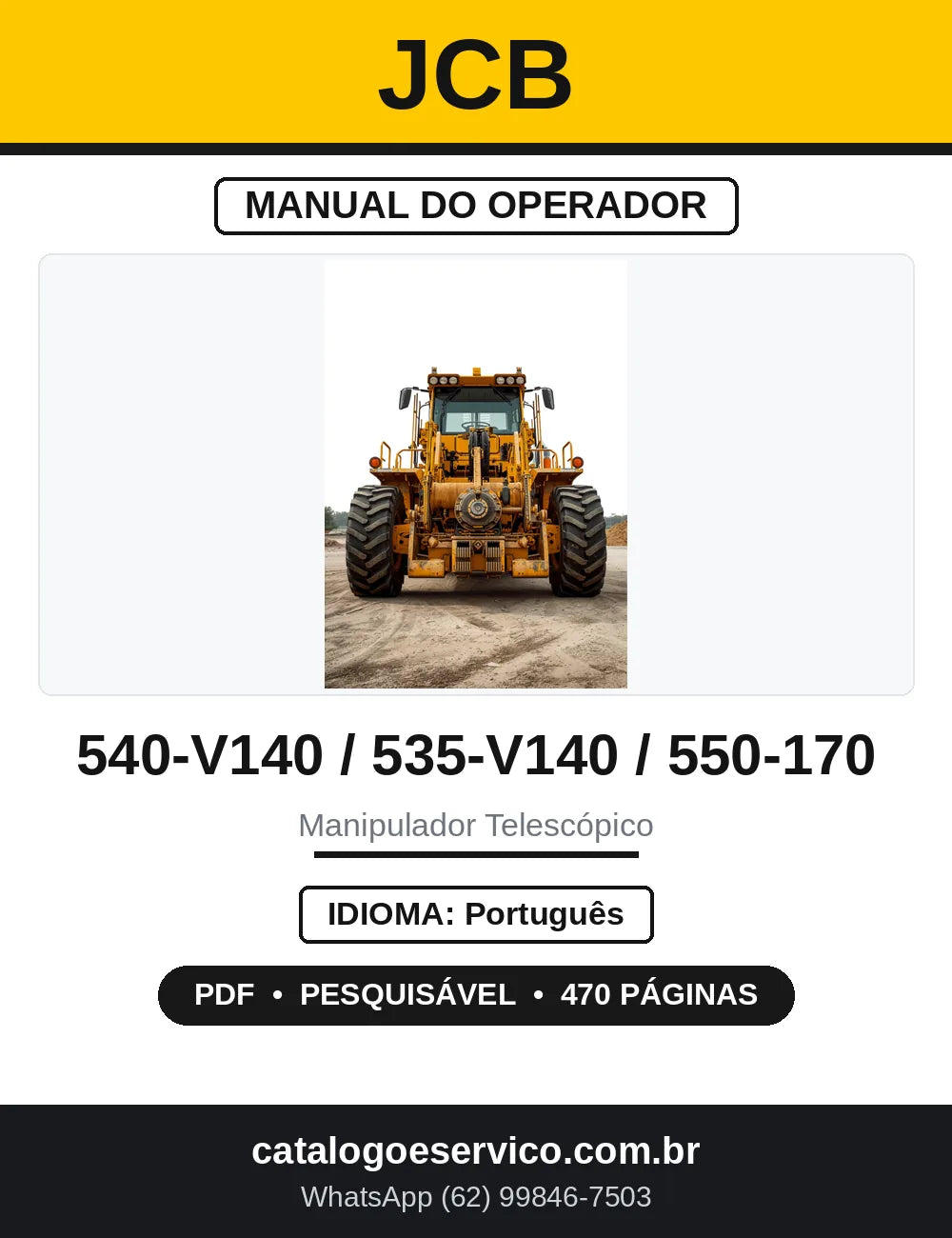 Manual do Operador JCB Loadall 540-v140 535-v140 550-170 — capa